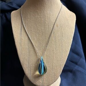 Teardrop Glass Pendant Necklace